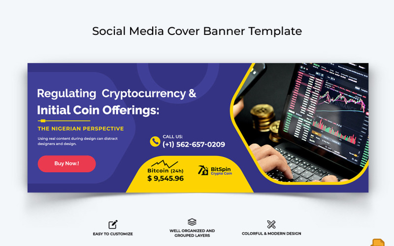 CryptoCurrency Facebook Cover Banner Design-018 Social Media