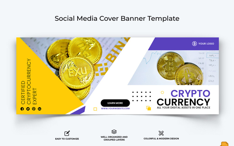 CryptoCurrency Facebook Cover Banner Design-022 Social Media