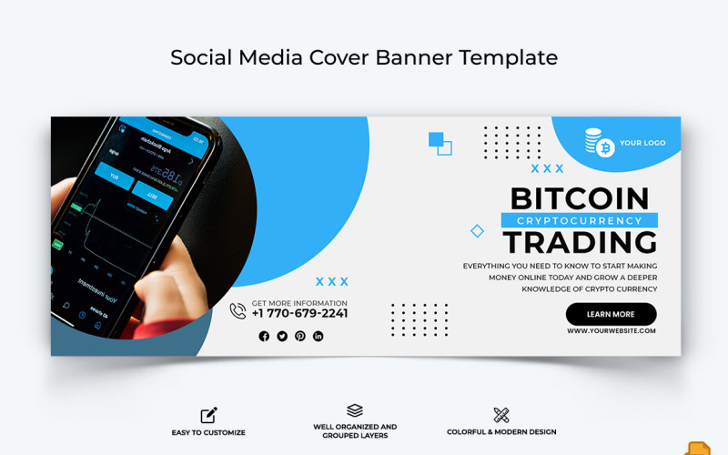 CryptoCurrency Facebook Cover Banner Design-023 Social Media