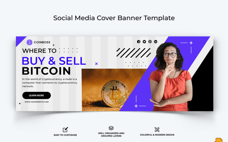 CryptoCurrency Facebook Cover Banner Design-025 Social Media