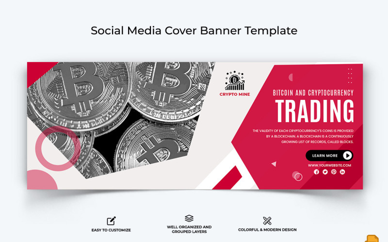 CryptoCurrency Facebook Cover Banner Design-029 Social Media