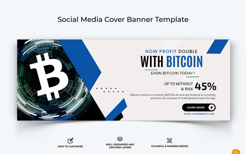 CryptoCurrency Facebook Cover Banner Design-030 Social Media