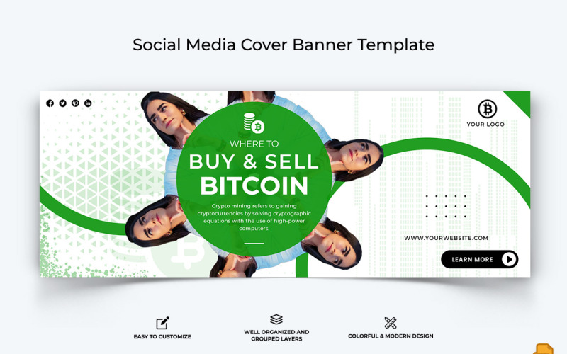 CryptoCurrency Facebook Cover Banner Design-032 Social Media