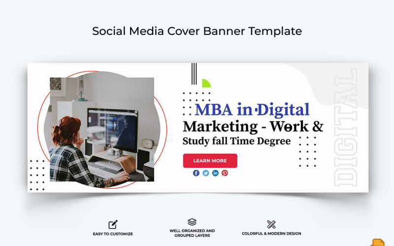 Digital Marketing Facebook Cover Banner Design-001 Social Media