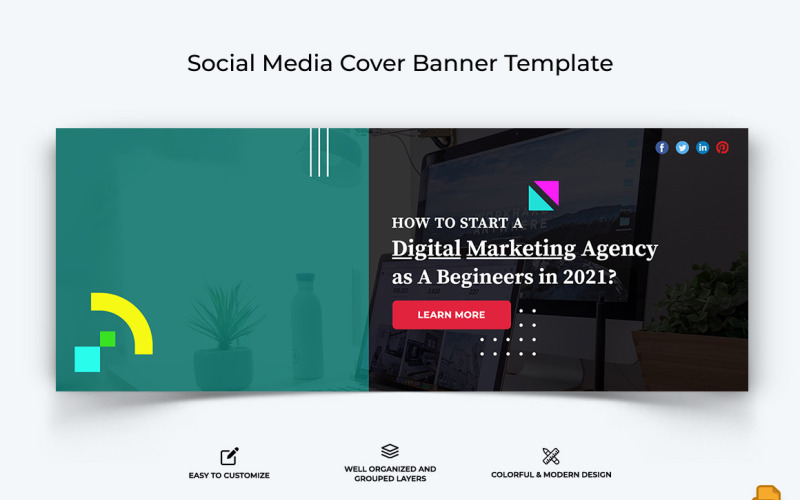 Digital Marketing Facebook Cover Banner Design-009 Social Media
