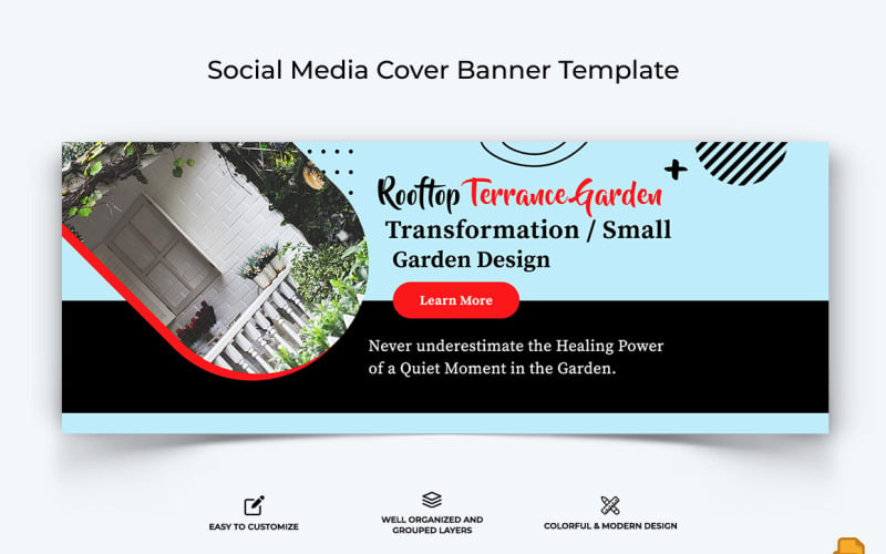 Home Gardening Facebook Cover Banner Design-003 Social Media