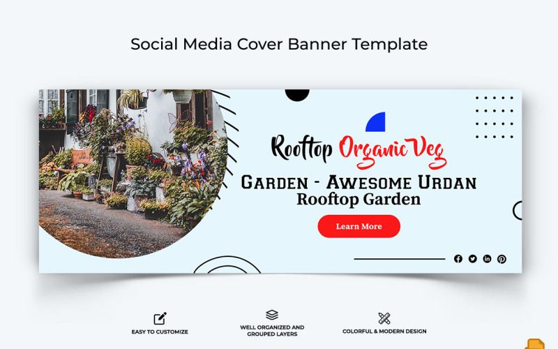 Home Gardening Facebook Cover Banner Design-004 Social Media