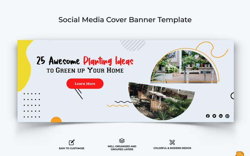 Home Gardening Facebook Cover Banner Design-006 Social Media