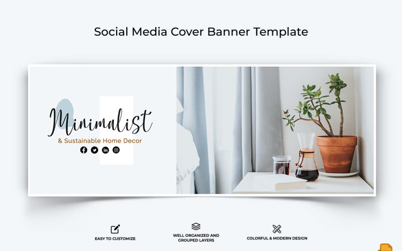 Interior Minimal Facebook Cover Banner Design-001 Social Media