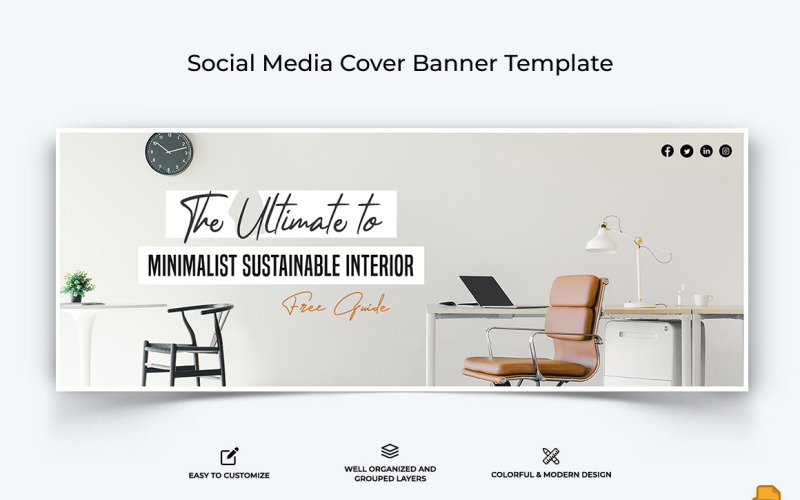 Interior Minimal Facebook Cover Banner Design-002 Social Media