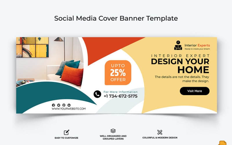 Interior Minimal Facebook Cover Banner Design-012 Social Media