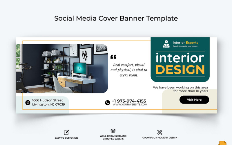 Interior Minimal Facebook Cover Banner Design-017 Social Media