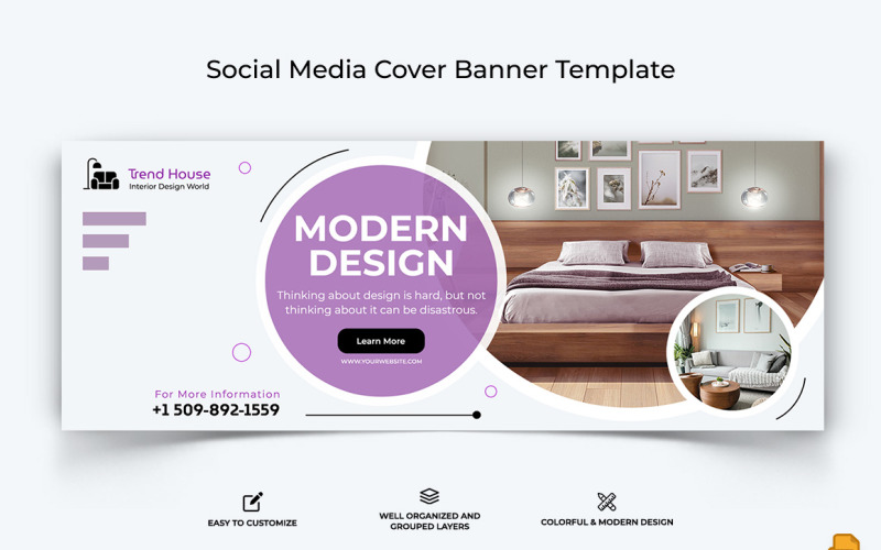 Interior Minimal Facebook Cover Banner Design-020 Social Media