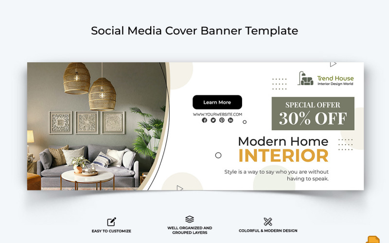 Interior Minimal Facebook Cover Banner Design-024 Social Media