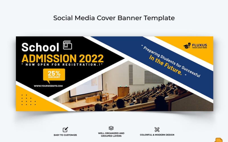 School Admission Facebook Cover Banner Design-012 Social Media