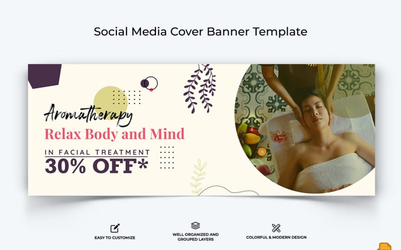 Spa and Salon Facebook Cover Banner Design-007 Social Media