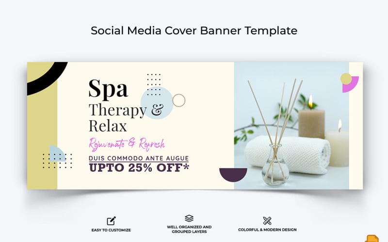 Spa and Salon Facebook Cover Banner Design-010 Social Media