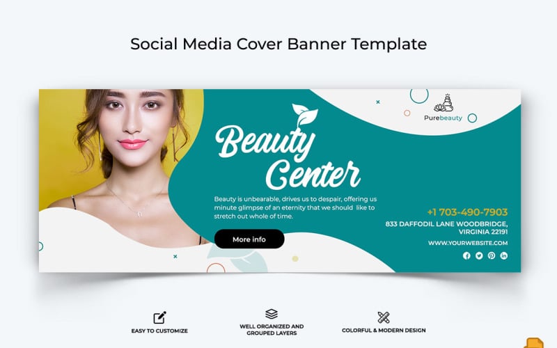 Spa and Salon Facebook Cover Banner Design-013 Social Media
