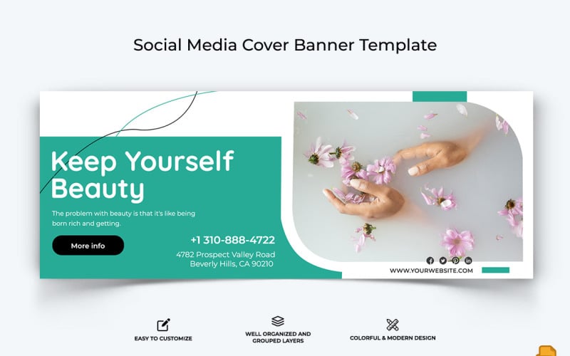 Spa and Salon Facebook Cover Banner Design-016 Social Media