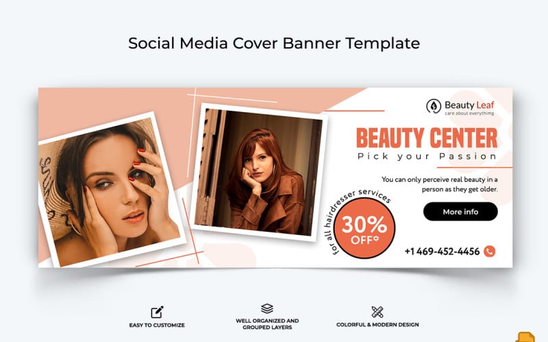Spa and Salon Facebook Cover Banner Design-025 Social Media