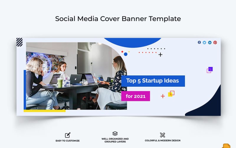 Startups Business Facebook Cover Banner Design-001 Social Media