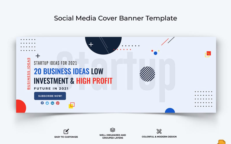 Startups Business Facebook Cover Banner Design-005 Social Media