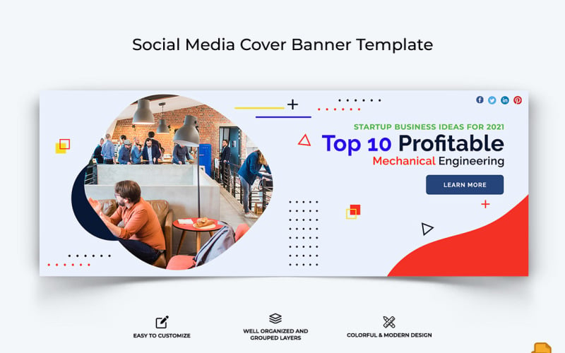 Startups Business Facebook Cover Banner Design-006 Social Media