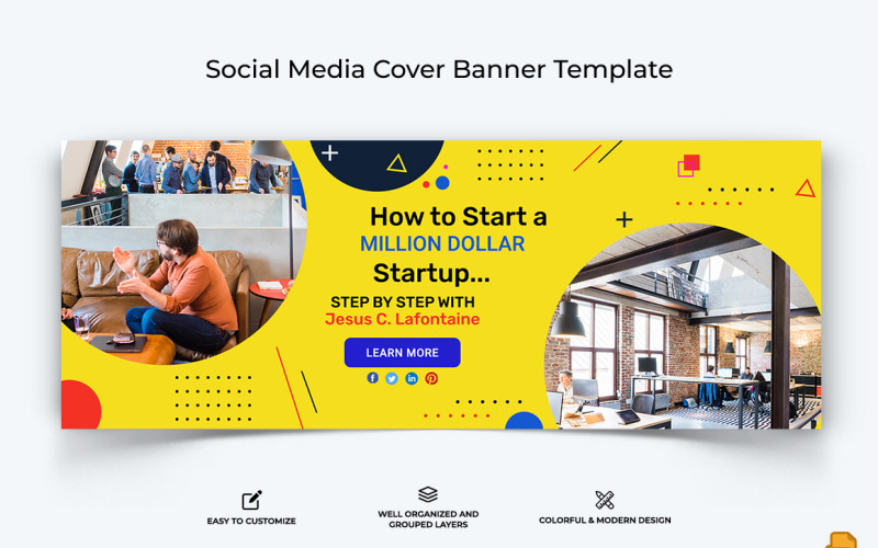 Startups Business Facebook Cover Banner Design-015 Social Media