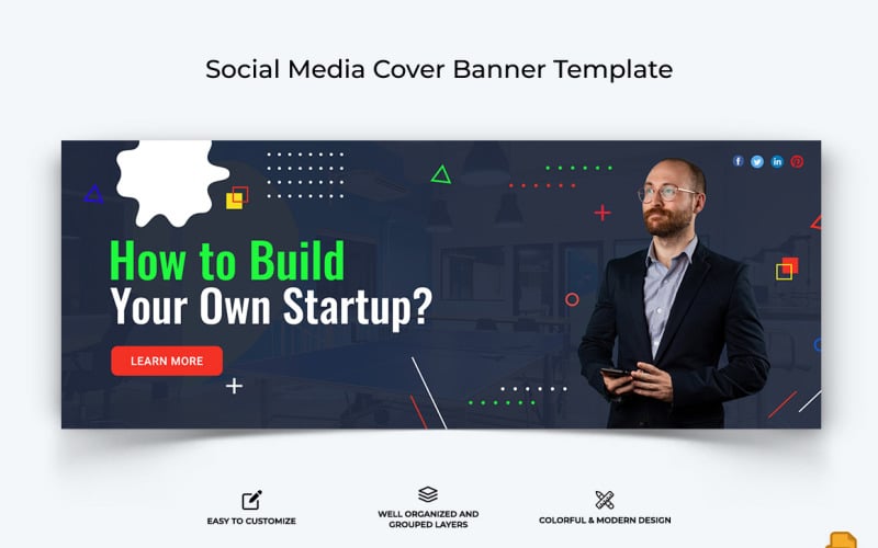 Startups Business Facebook Cover Banner Design-017 Social Media