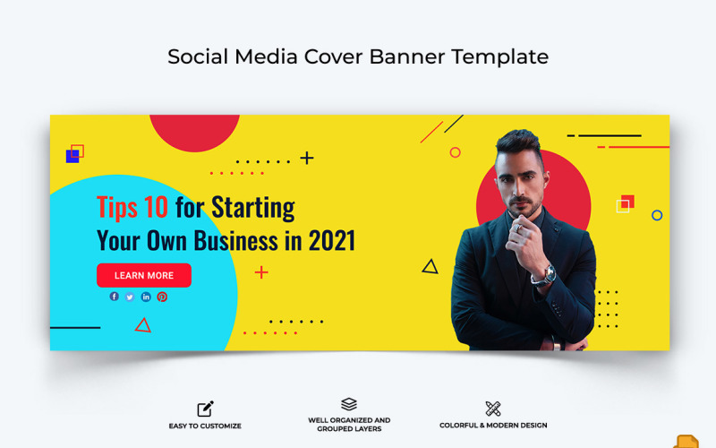 Startups Business Facebook Cover Banner Design-019 Social Media