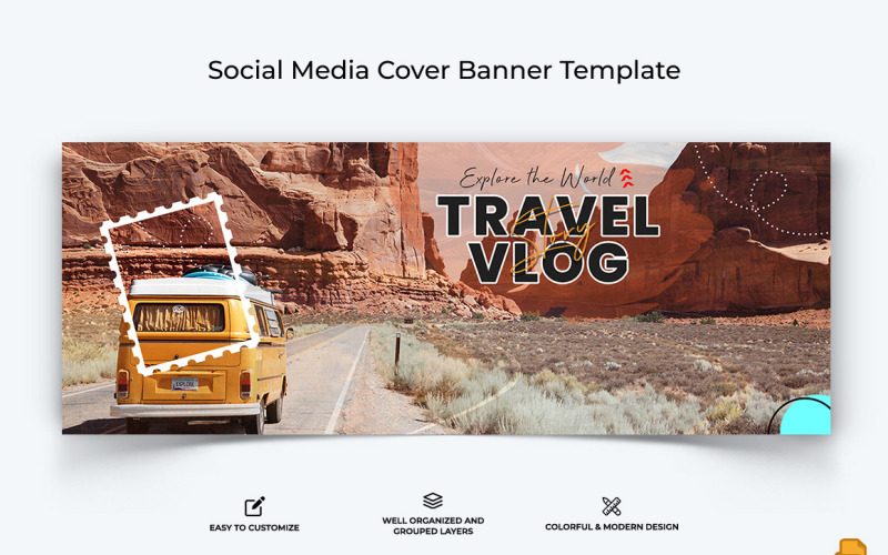 Travel Facebook Cover Banner Design-003 Social Media