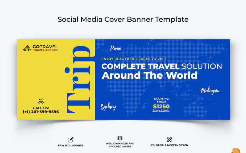Travel Facebook Cover Banner Design-018 Social Media