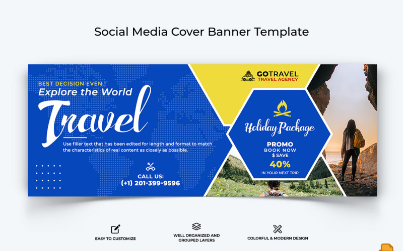 Travel Facebook Cover Banner Design-019 Social Media