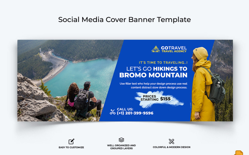Travel Facebook Cover Banner Design-021 Social Media