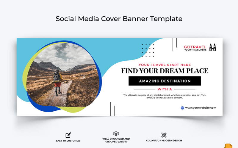 Travel Facebook Cover Banner Design-023 Social Media