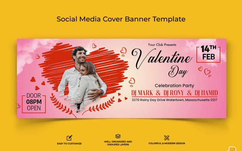 Valentines Day Facebook Cover Banner Design-001 Social Media
