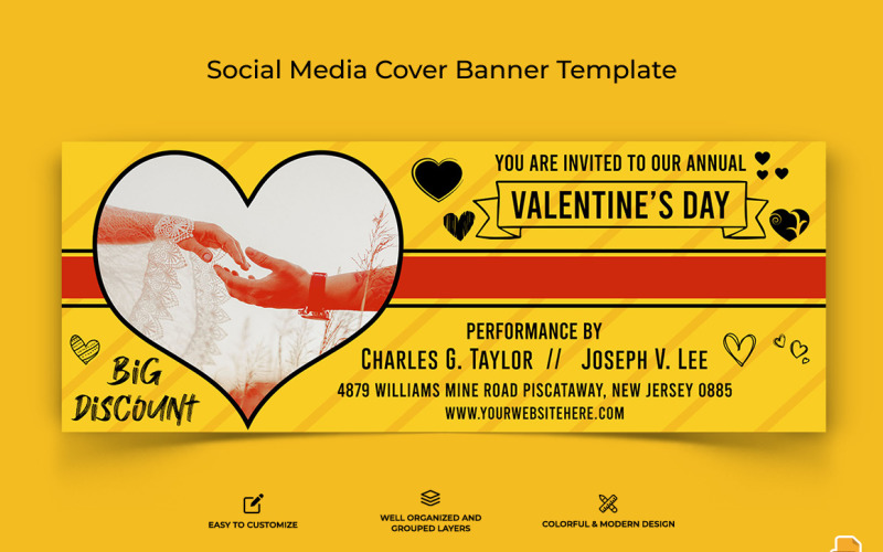 Valentines Day Facebook Cover Banner Design-013 Social Media