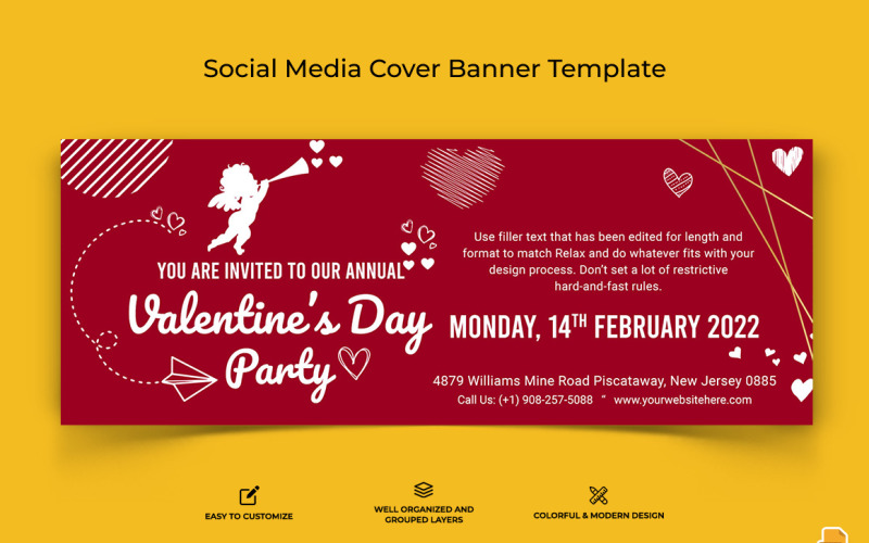 Valentines Day Facebook Cover Banner Design-014 Social Media