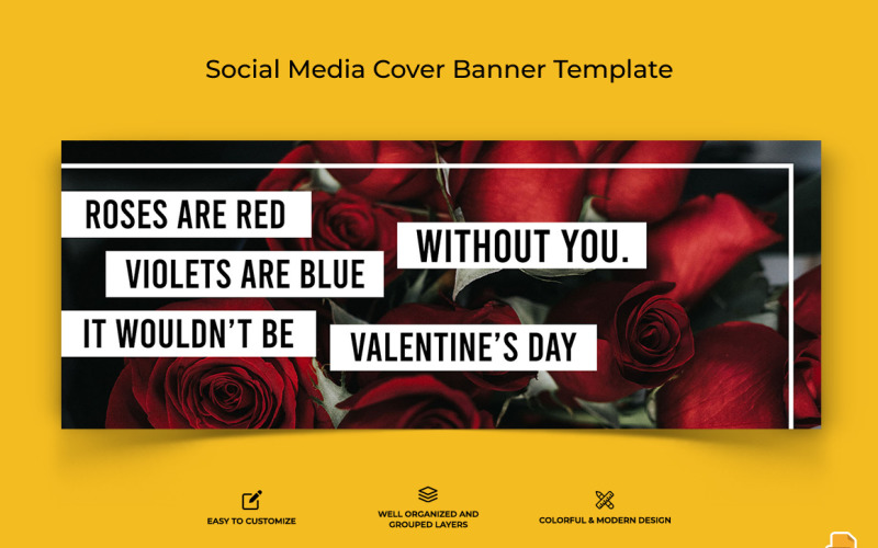 Valentines Day Facebook Cover Banner Design-015 Social Media