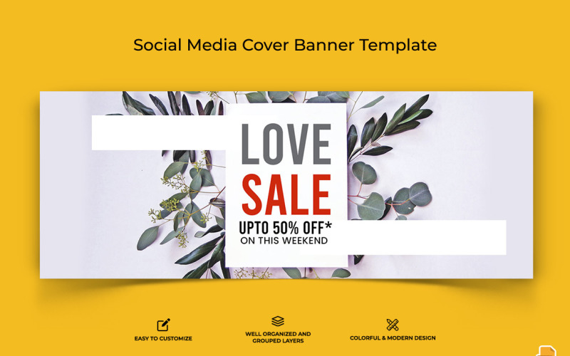 Valentines Day Facebook Cover Banner Design-016 Social Media
