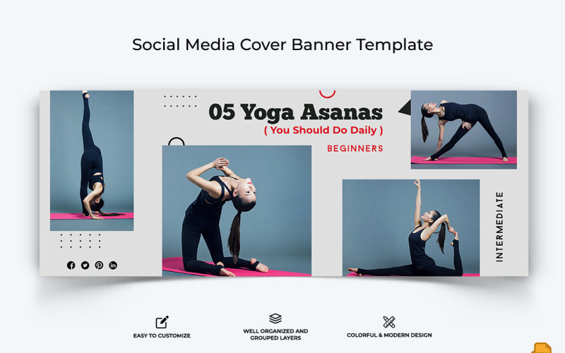 Yoga and Meditation Facebook Cover Banner Design-006 Social Media