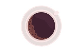 Coffee in cup semi flat color vector object