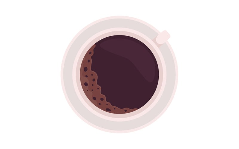 Coffee in cup semi flat color vector object Illustration