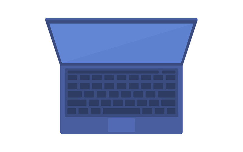 Laptop semi flat color vector object Illustration