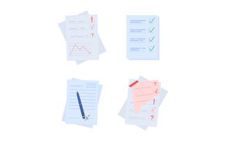 Notes on papers semi flat color vector object set