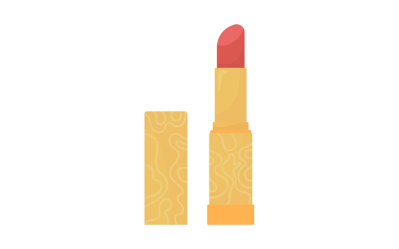 Red lipstick semi flat color vector object Illustration