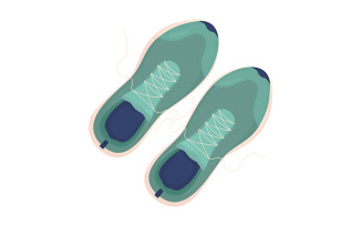 Running shoes semi flat color vector object