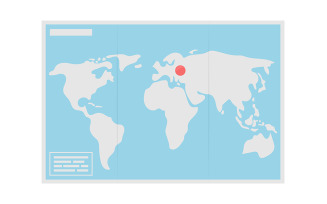 Worldwide map semi flat color vector object