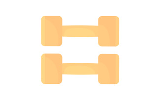 Yellow barbells semi flat color vector object
