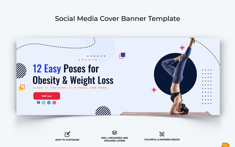 Yoga and Meditation Facebook Cover Banner Design-008 Social Media